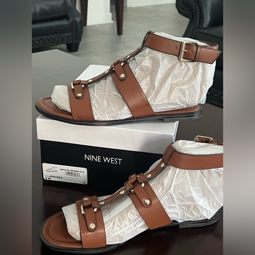 Nine West- Jouise Ankle Strap Flat Sandals